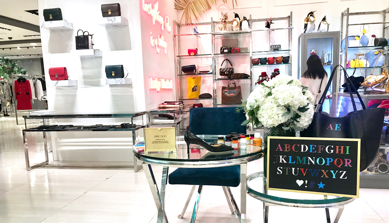 Table dedicated to personalization in Jimmy Choo corner